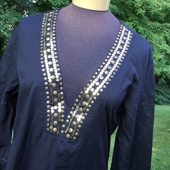 Kenneth Cole XL black v neck with sequins - Picture 12 of 16